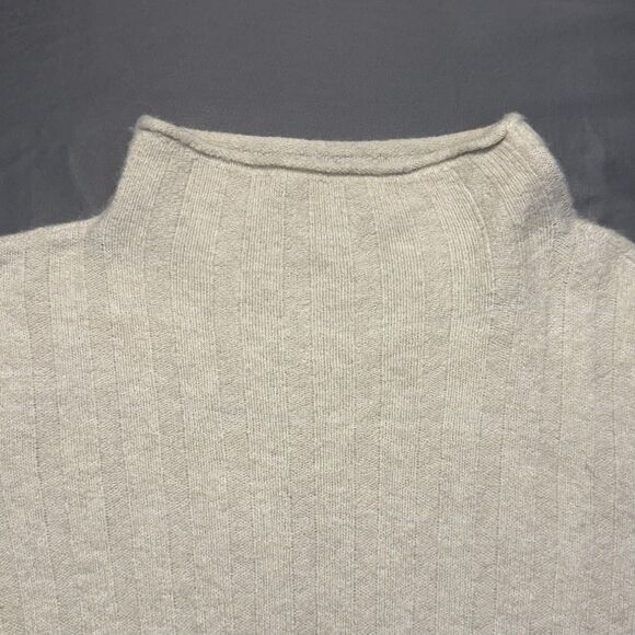 Madewell Sweater Womens XS White Mock Neck Ribbed Knit Long Sleeve Pullover - Picture 3 of 11